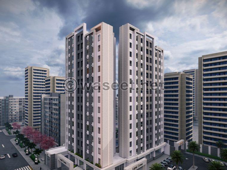 Own a luxurious apartment in Layal Tower Salmiya with an area of 107 square meters 0